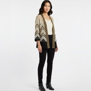 Moth Sweater Open Cardigan Diagonal Weave Pattern Anthropologie Size Small